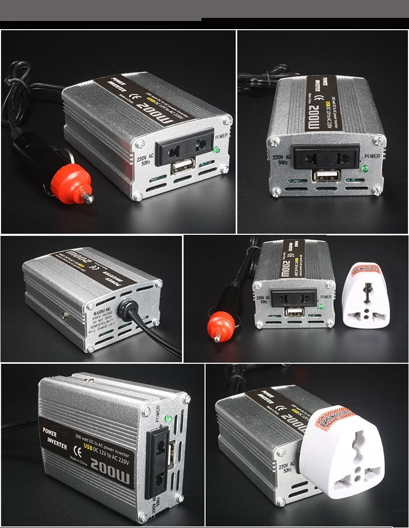 200W Car Inverter With USB 12V To 110220V Car Power Adapter Car Charger