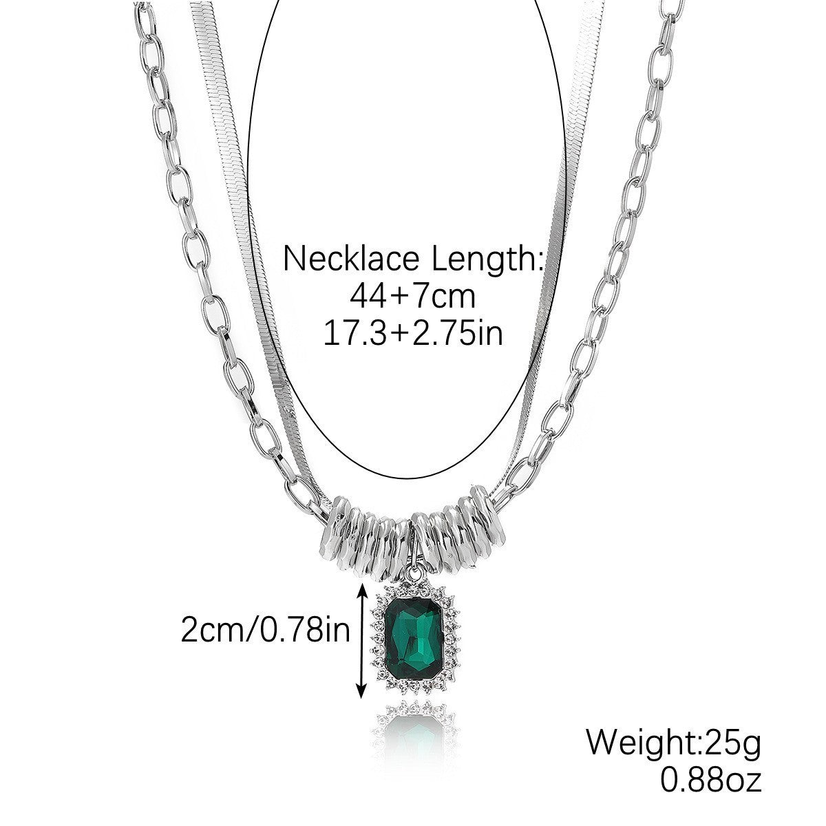 Chaîne de clavicule pendentif gemme de haute qualité européenne et américaine
