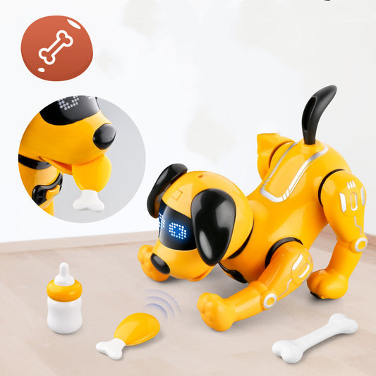 Chien robot intelligent tactile de chargement en plastique