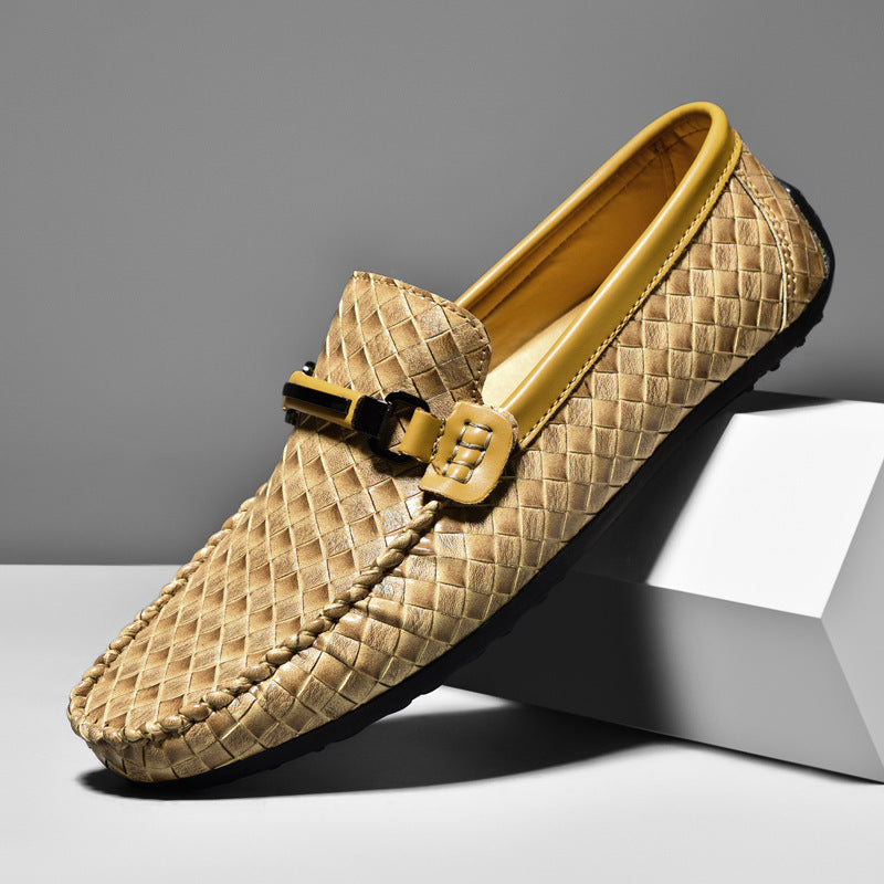 Chaussures en cuir décontractées à enfiler pour l'été, grande taille