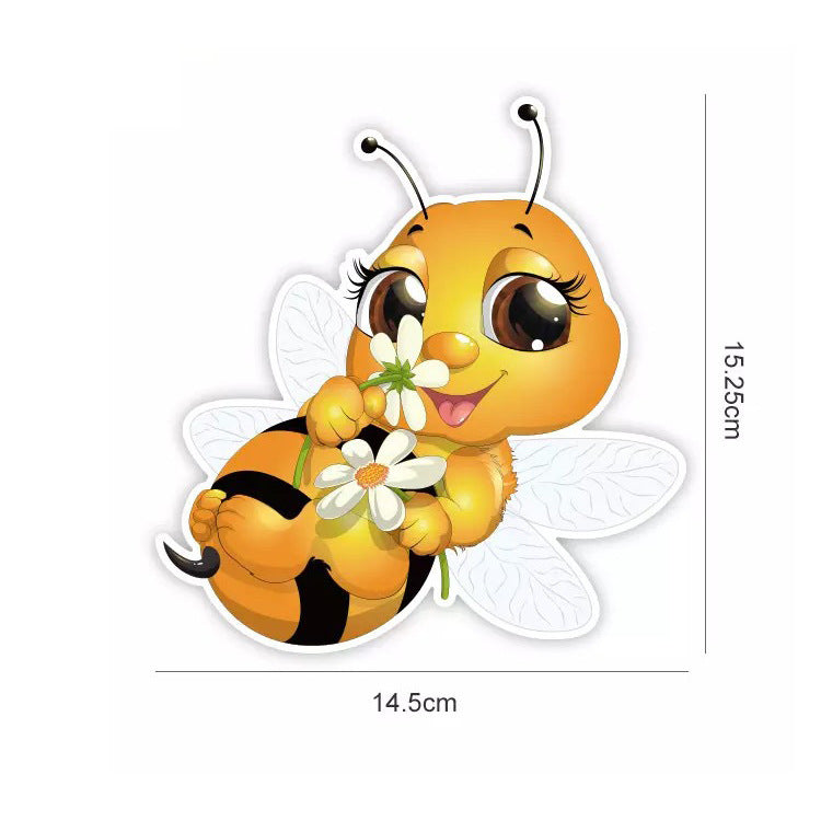 Autocollant de fenêtre de pare-chocs de carrosserie de voiture de petite abeille de dessin animé