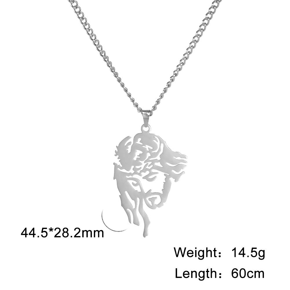 Collier en acier inoxydable avec pendentif en acier titane à la mode