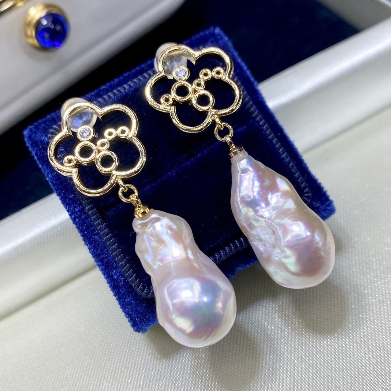New Natural Baroque Shaped Pearl Earrings