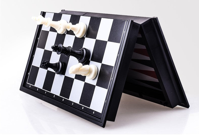Backgammon de dames d'échecs magnétiques trois en un