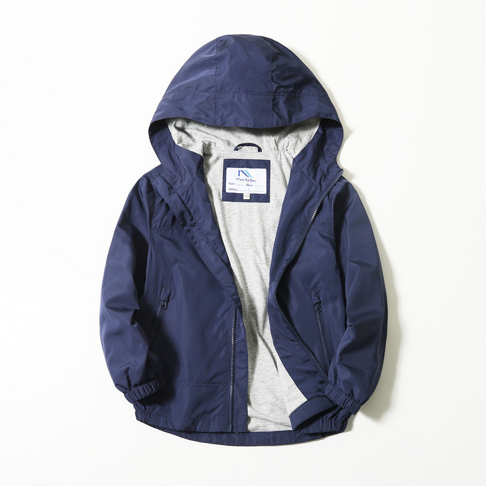 Manteau veste automne nouveau moyen et grand enfants capuche