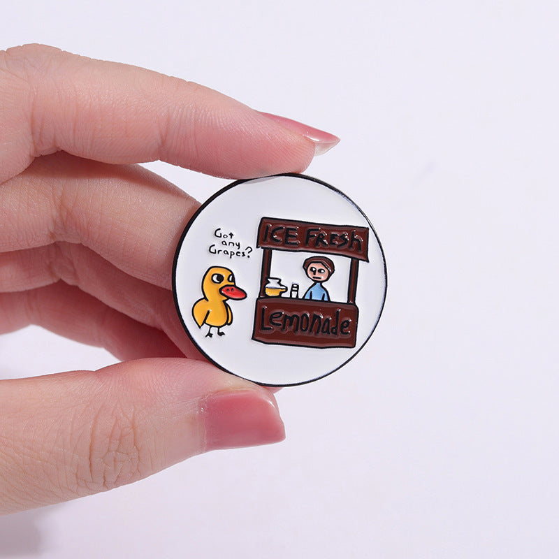 Broche en alliage de canard de dessin animé mignon