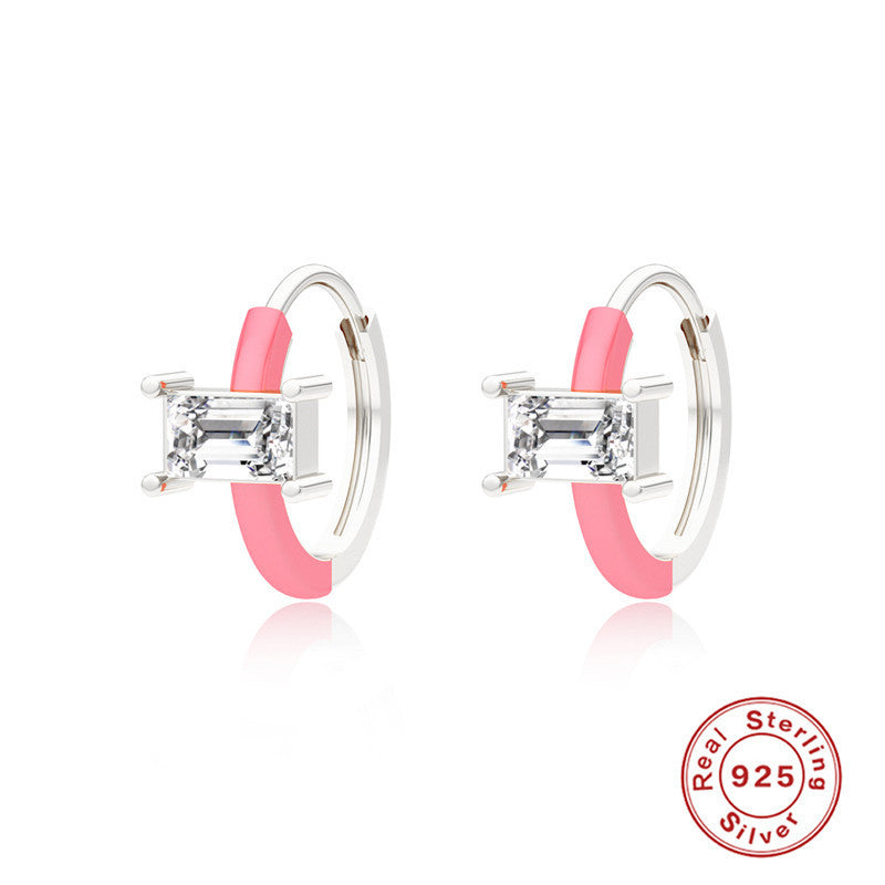 S925 Sterling Silver Dripping Earclip Rhinestone Earrings