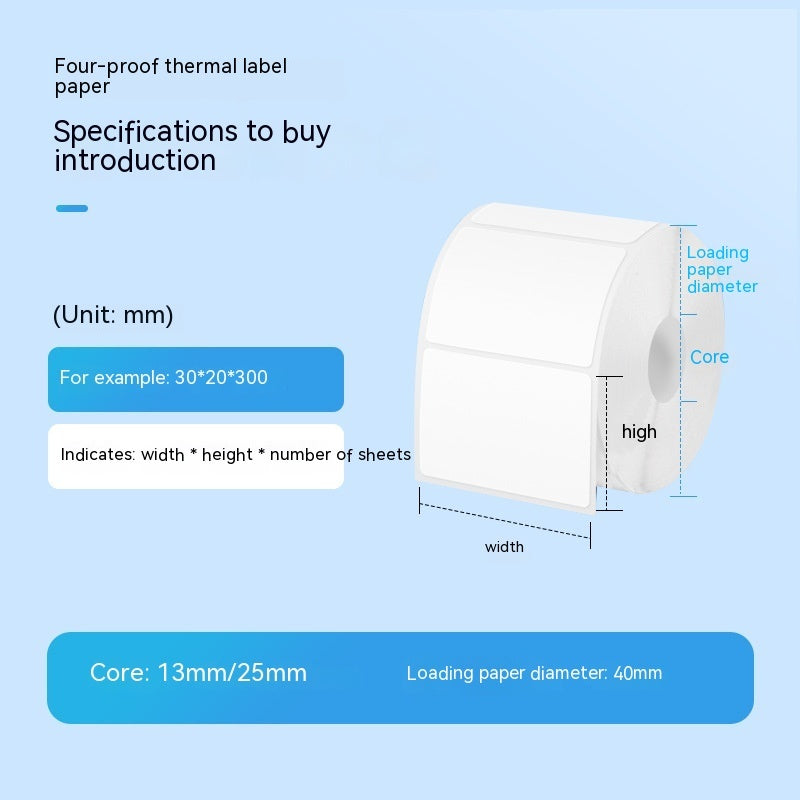 Autocollant adhésif de papier d'impression d'étiquettes en papier thermosensible à quatre épreuves