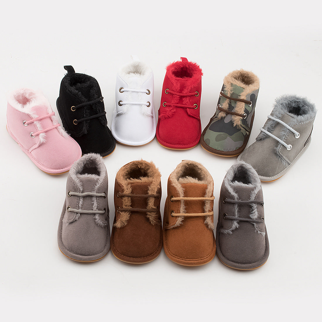 Chaussures pour tout-petits antidérapantes à semelle en caoutchouc pour bébé chaudes et en velours