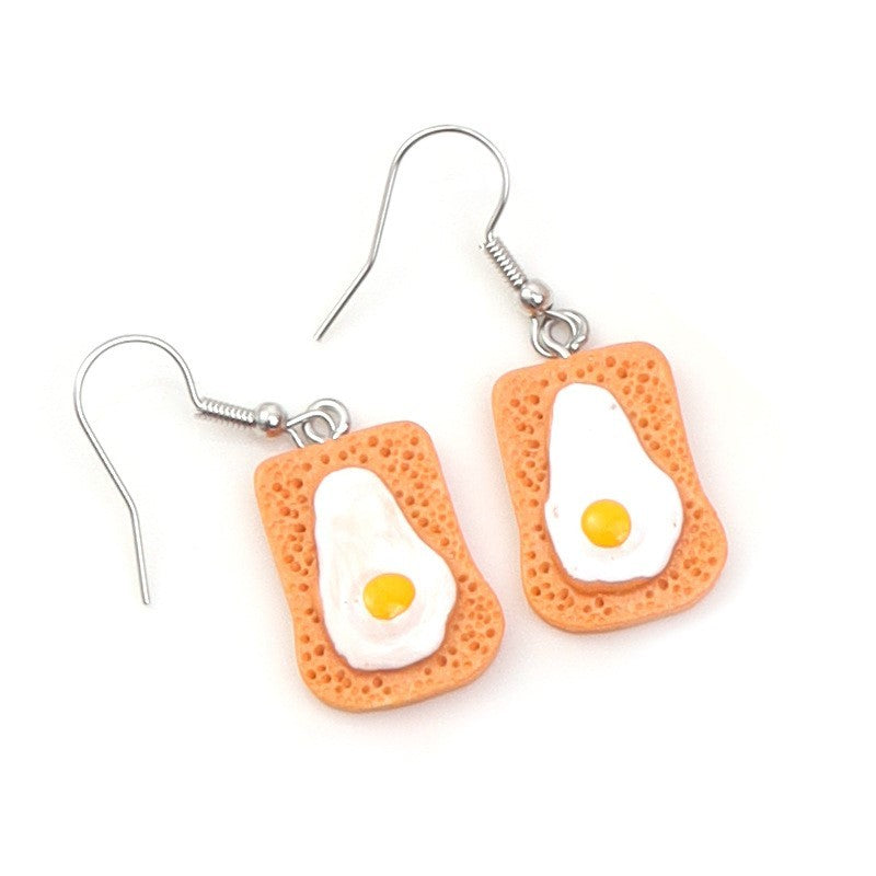 Personalized All-match Cake Egg Tart Small Van Earrings Simulation Ornament