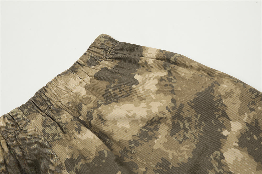 Camouflage Fashion Straight-leg Trousers Male