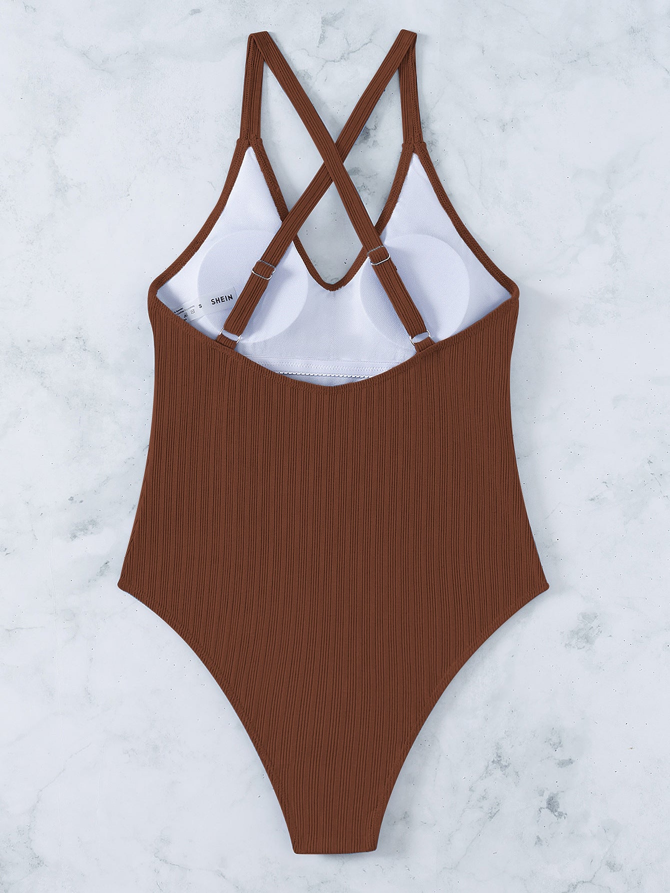 Traje de baño cruzado ajustable de bikini de color liso
