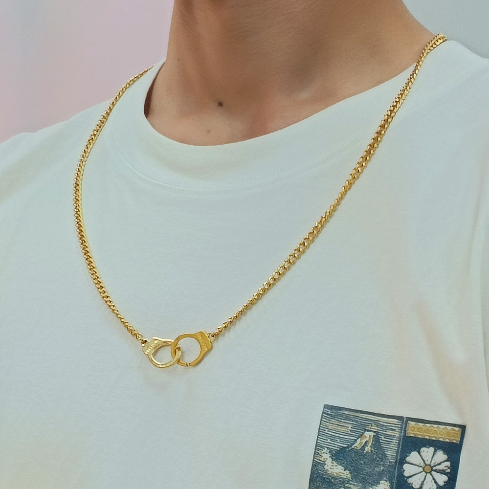 Collar punk hip hop Cadena de suéter de acero inoxidable vintage