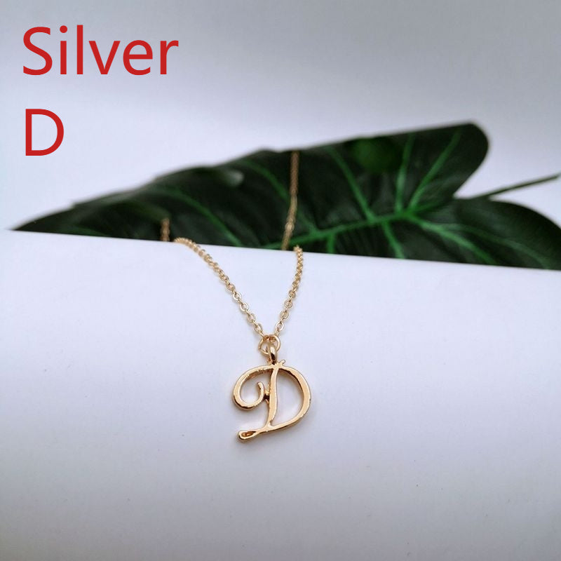 Ornament 26 Letter Necklace Simple Fashion Character Capital English Pendant Special-interest Design Clavicle Chain