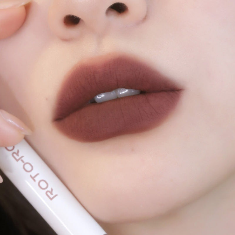 Laca de labios ROTO Matte Air Bear Lip Mud Lip Gloss Lápiz labial Maquillaje Mujer Sin manchas en la taza