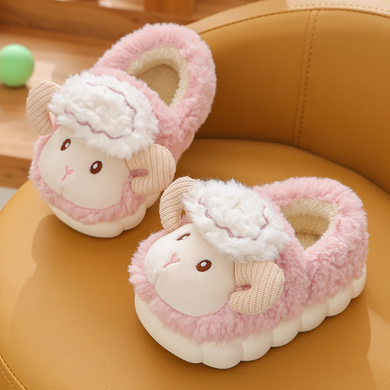 Pantoufles en coton pour enfants, pantoufles moelleuses d'intérieur de dessin animé mignon