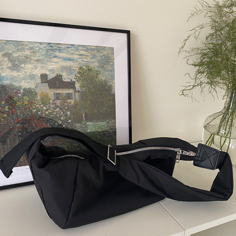 Bolso de hombro sencillo informal de algodón con plumón de bola de masa de gran capacidad