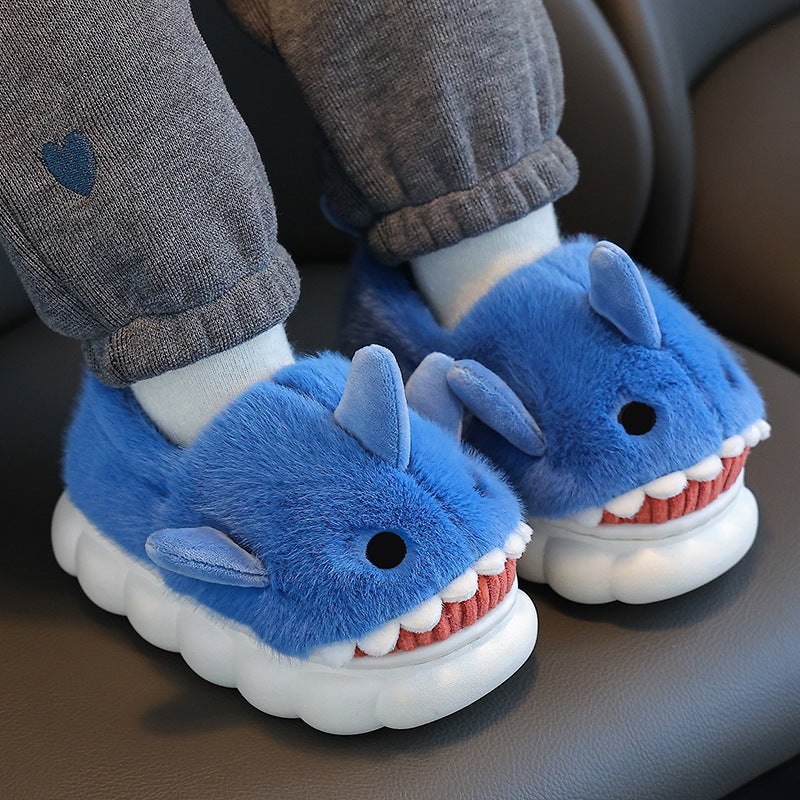Pantoufles en coton pour enfants à talon de sac d'automne et d'hiver