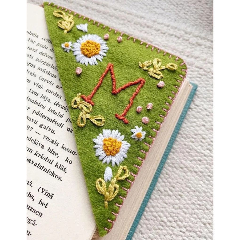 Personality Handmade Embroidery Corner Bookmark Felt Triangle Mark
