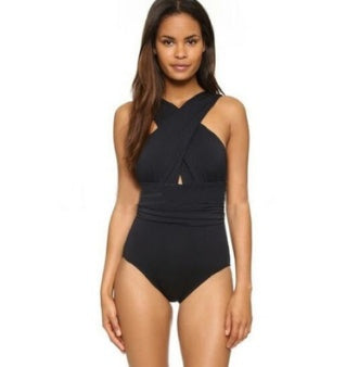 Maillot de bain sexy, couleur unie, couverture croisée sur la poitrine, ventre amincissant, pour femmes, bikini, grande taille