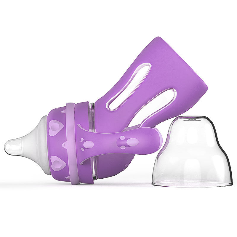 Biberón de cristal, pajita, resistente a caídas, botellas de agua para bebé, biberón de leche para niño, biberón recién nacido