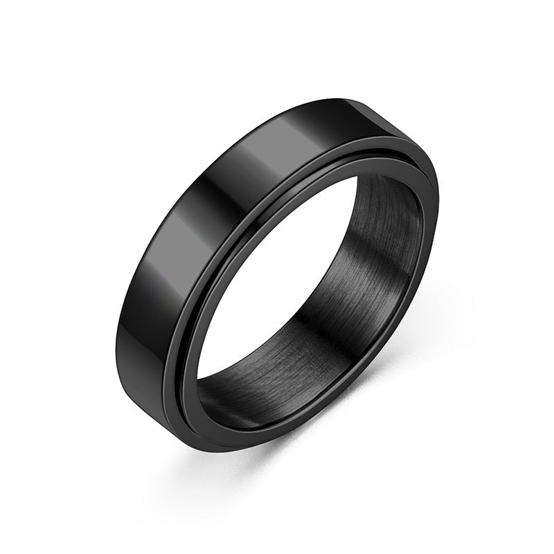 Bague végétale en titane à action tournante pour femmes