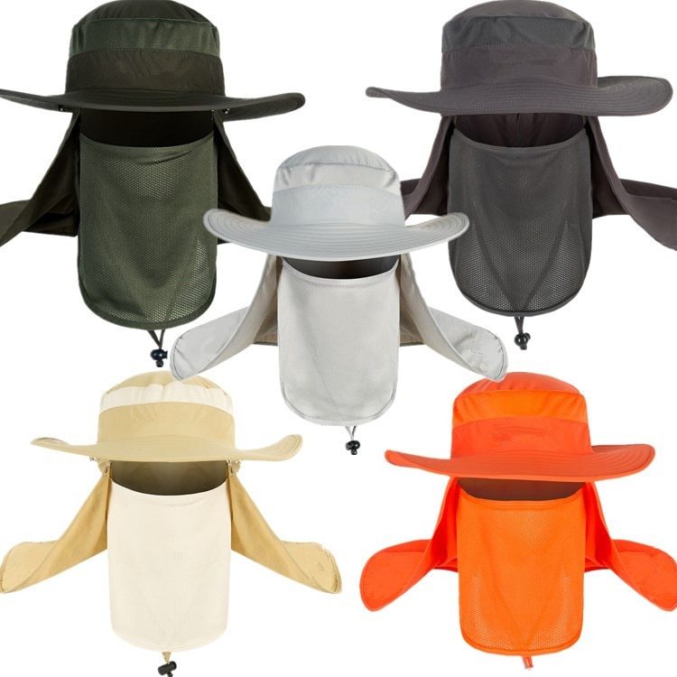 Chapeau de pêcheur avec protection à 360 degrés contre le soleil, l'eau et les UV 