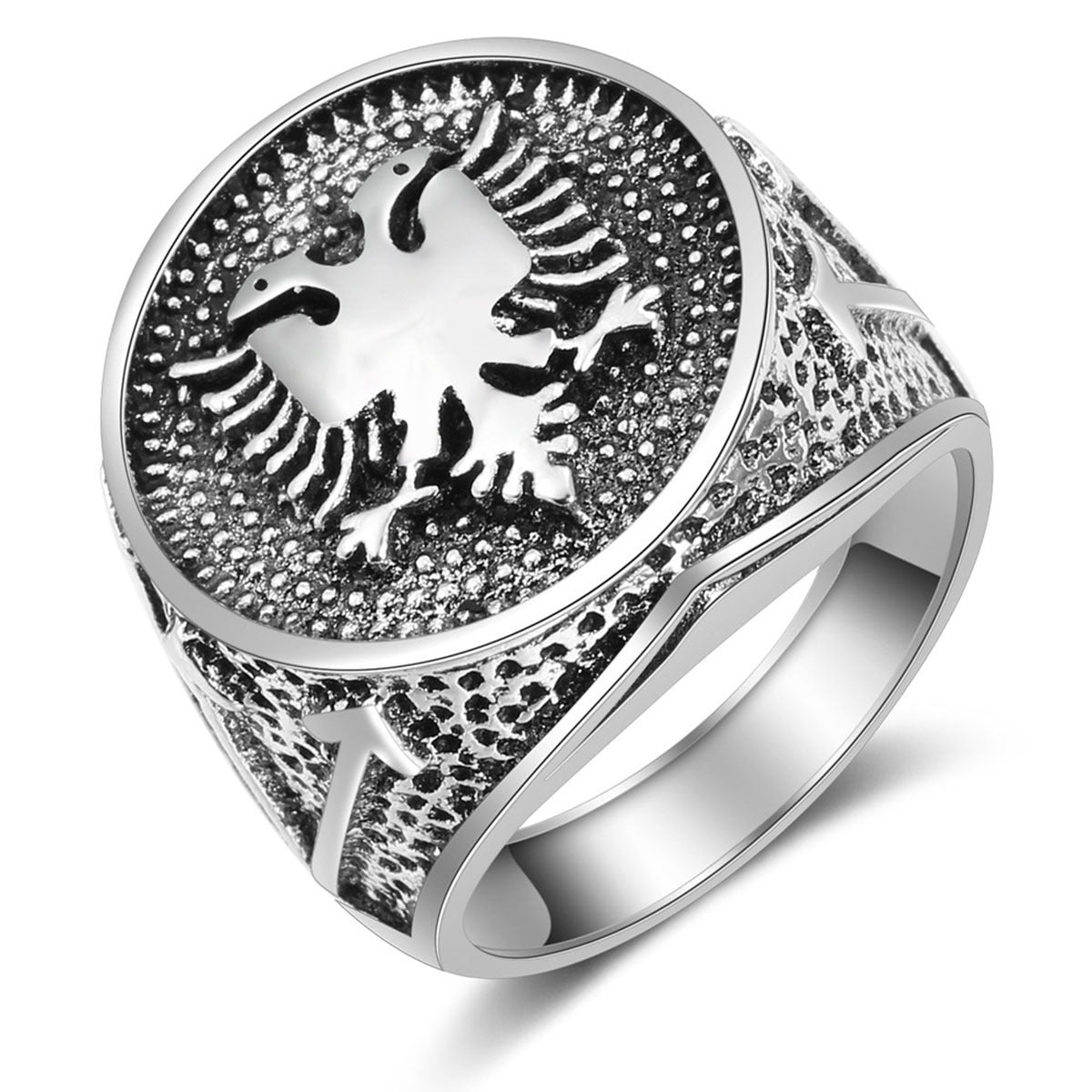 New Men's Albania Flag Logo Ring