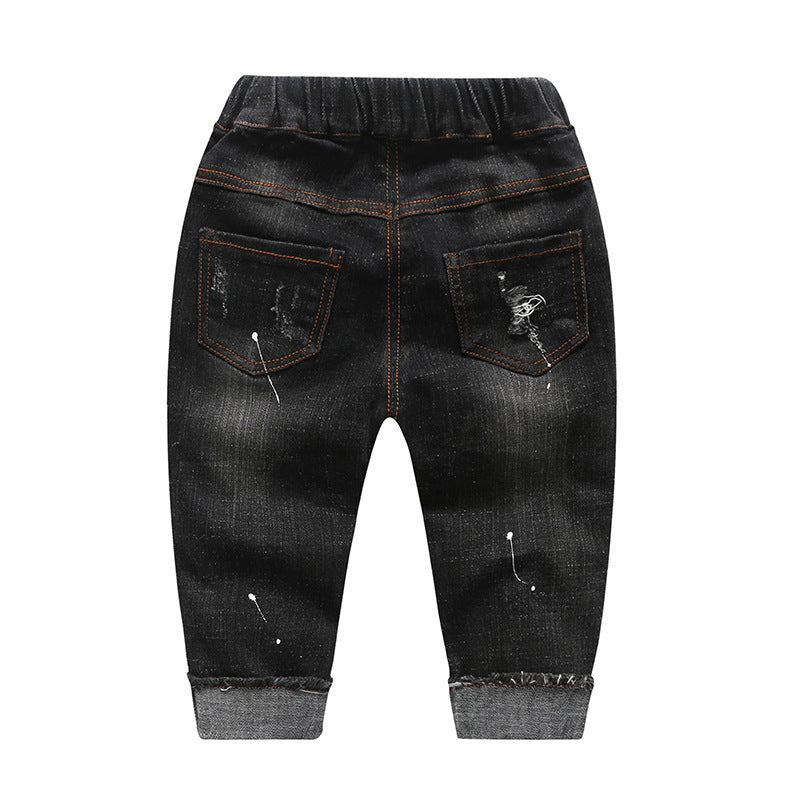 Pantalon garçon enfant, pantalon enfant, pantalon denim déchiré