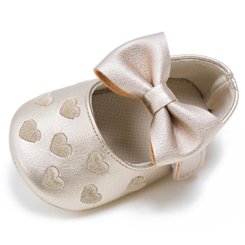 My0-1 love vieilles chaussures pour tout-petits, chaussures à nœud brodées au nom d'un bébé, chaussures d'intérieur à fond souple pour bébé