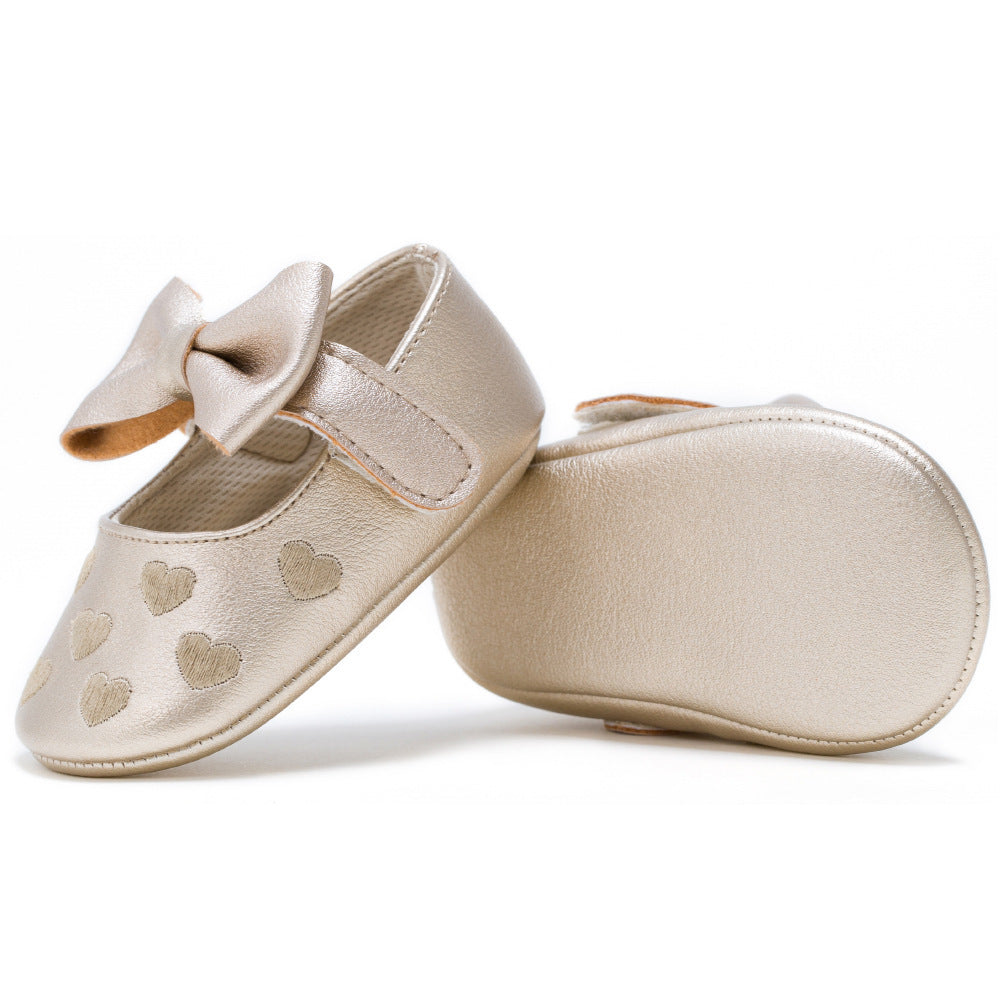My0-1 love vieilles chaussures pour tout-petits, chaussures à nœud brodées au nom d'un bébé, chaussures d'intérieur à fond souple pour bébé