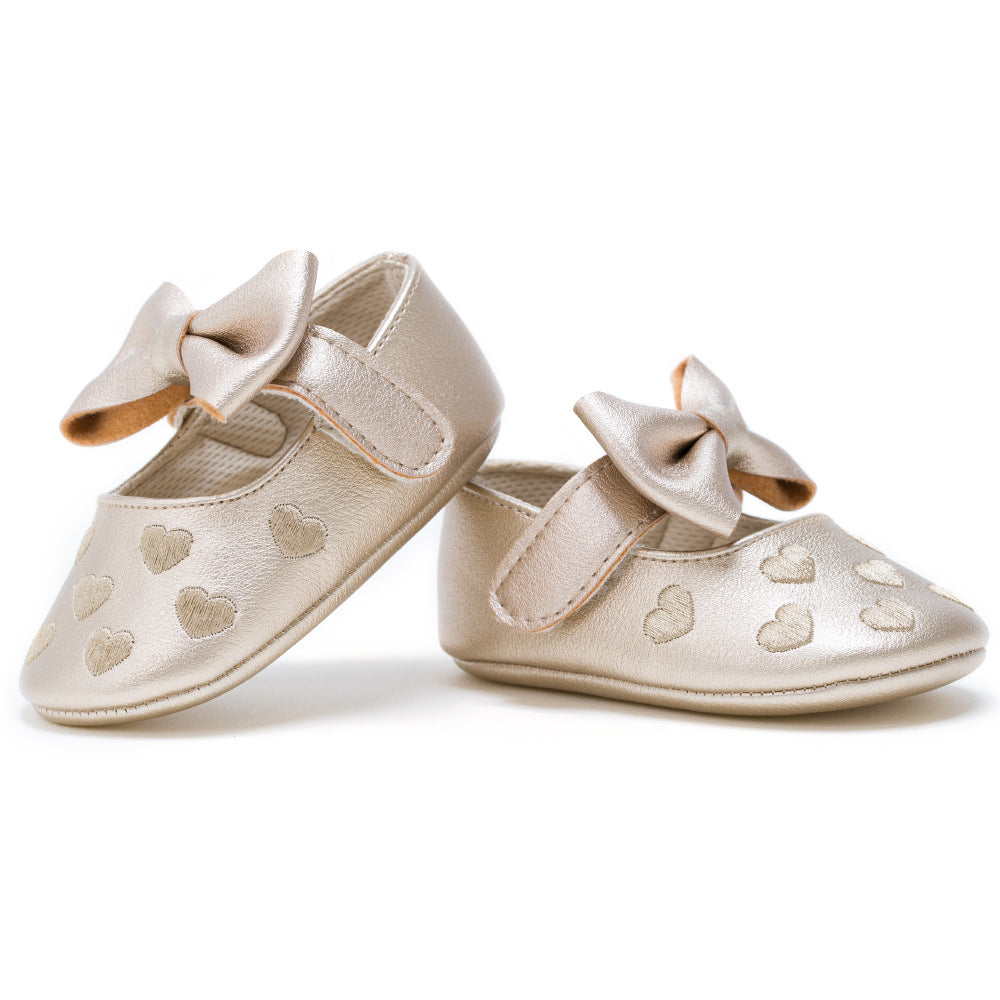 My0-1 love vieilles chaussures pour tout-petits, chaussures à nœud brodées au nom d'un bébé, chaussures d'intérieur à fond souple pour bébé