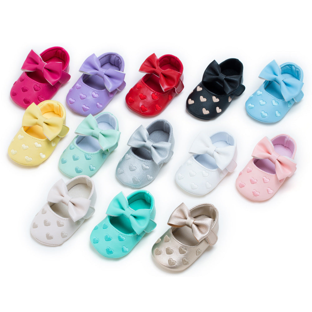 My0-1 love vieilles chaussures pour tout-petits, chaussures à nœud brodées au nom d'un bébé, chaussures d'intérieur à fond souple pour bébé