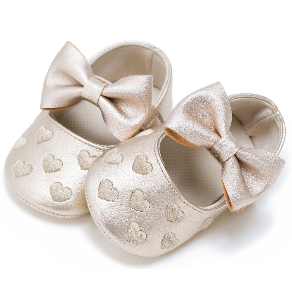 My0-1 love vieilles chaussures pour tout-petits, chaussures à nœud brodées au nom d'un bébé, chaussures d'intérieur à fond souple pour bébé