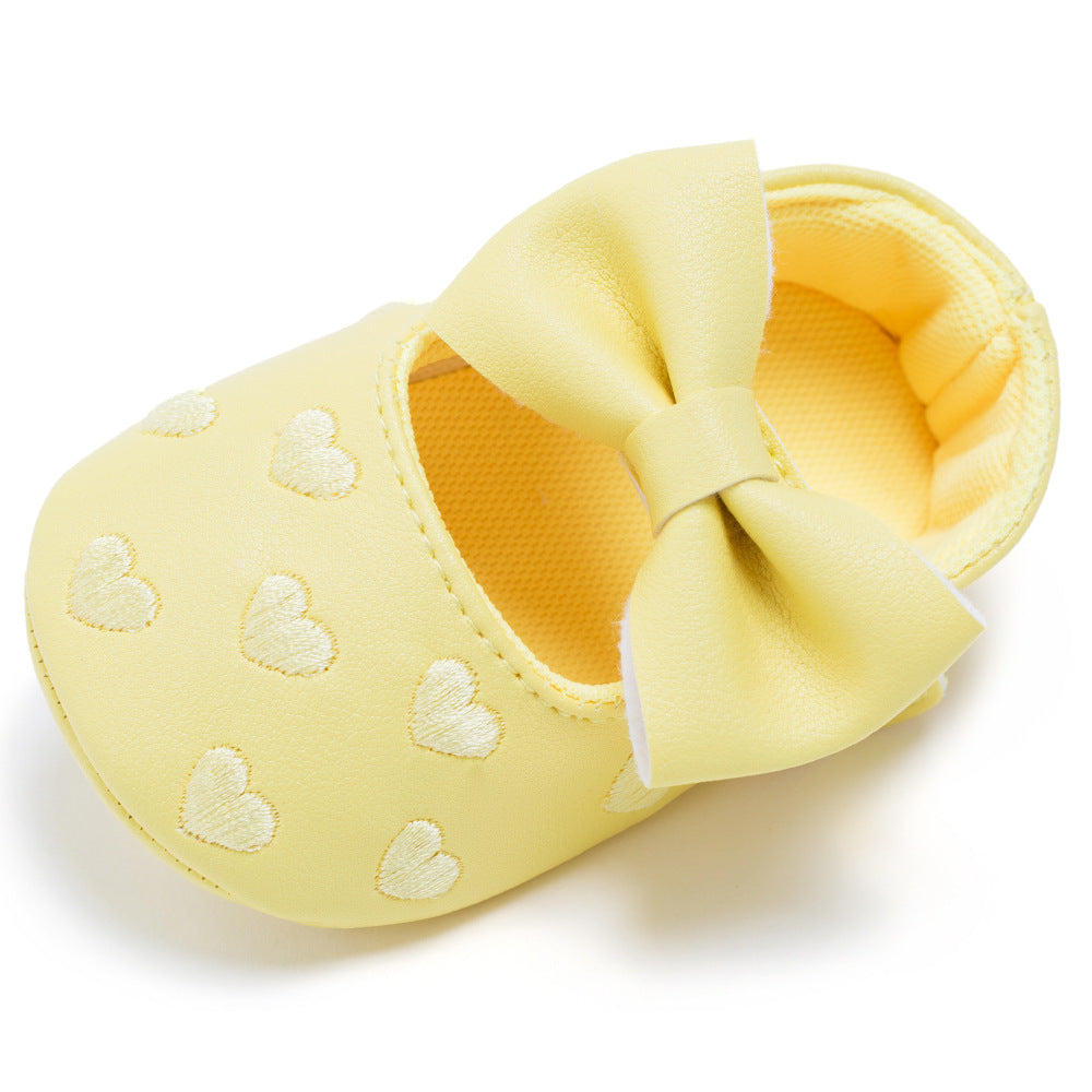 My0-1 love vieilles chaussures pour tout-petits, chaussures à nœud brodées au nom d'un bébé, chaussures d'intérieur à fond souple pour bébé