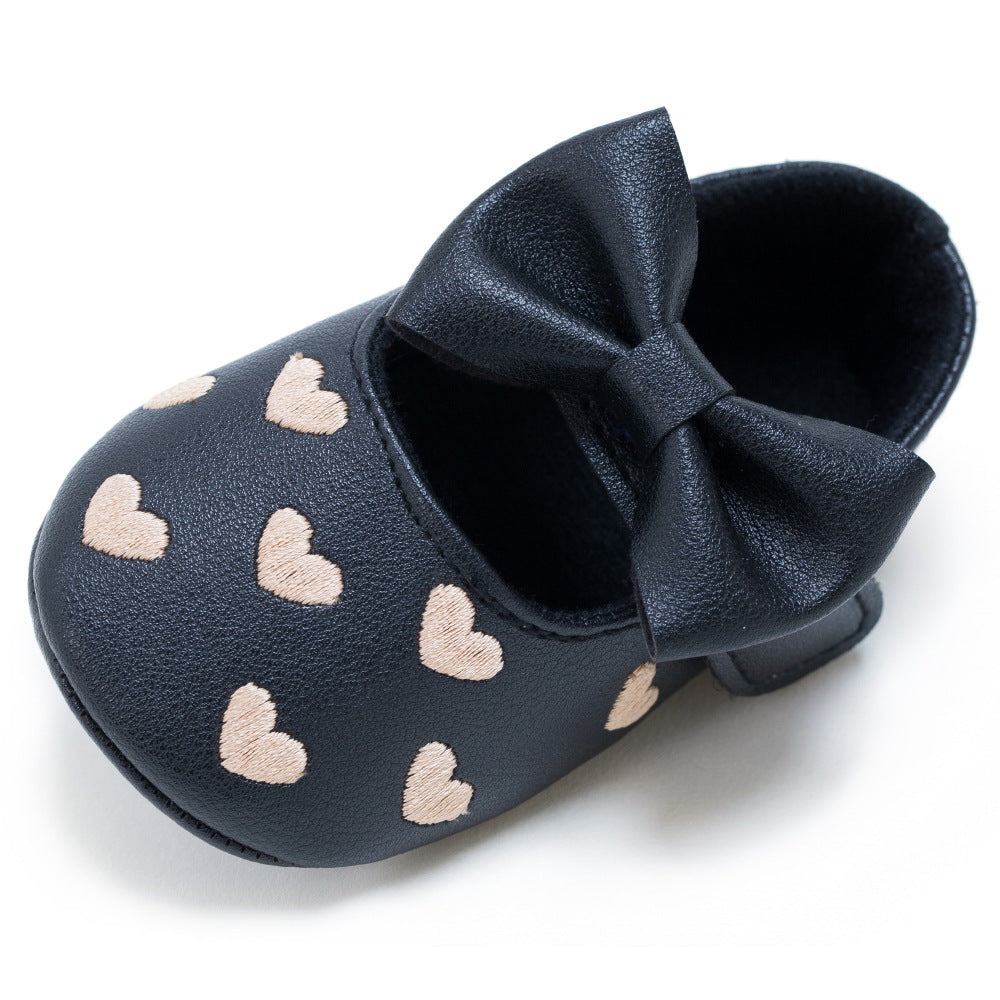 My0-1 love vieilles chaussures pour tout-petits, chaussures à nœud brodées au nom d'un bébé, chaussures d'intérieur à fond souple pour bébé