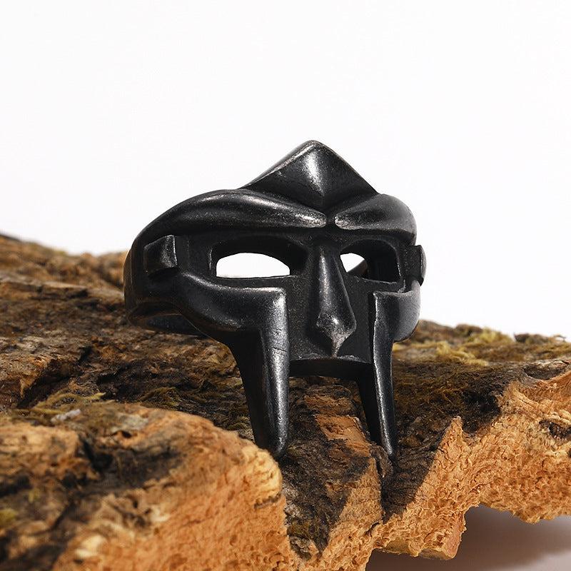 Bague en acier titane tête fantôme dominateur Hip Hop