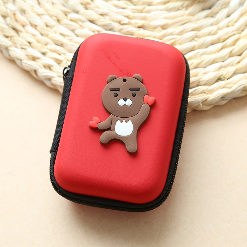 Vente directe nouveau mignon zéro portefeuille dessin animé écouteur collecteur chargeur boîte pièce de monnaie sac à main en gros 