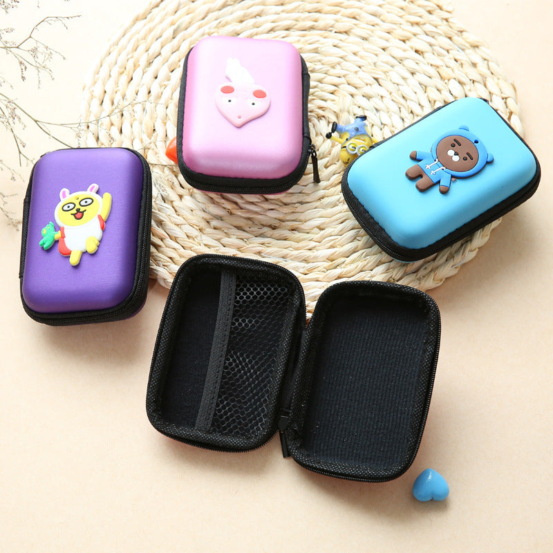 Vente directe nouveau mignon zéro portefeuille dessin animé écouteur collecteur chargeur boîte pièce de monnaie sac à main en gros 