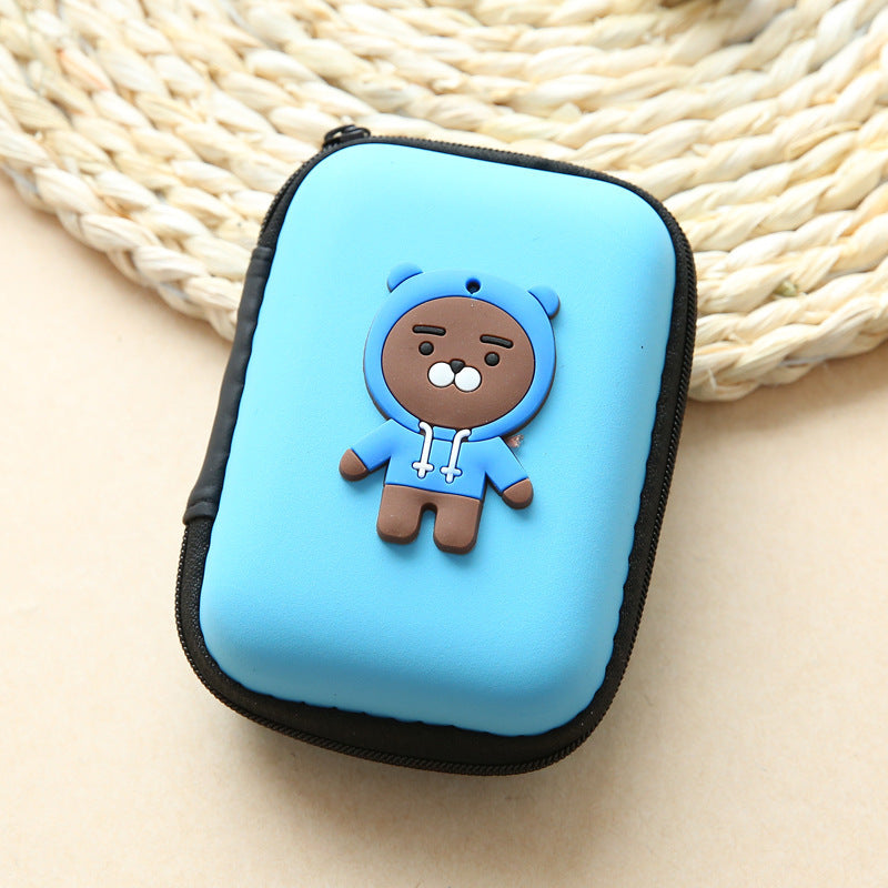 Vente directe nouveau mignon zéro portefeuille dessin animé écouteur collecteur chargeur boîte pièce de monnaie sac à main en gros 
