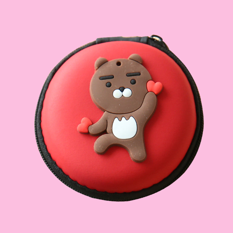 Vente directe nouveau mignon zéro portefeuille dessin animé écouteur collecteur chargeur boîte pièce de monnaie sac à main en gros 