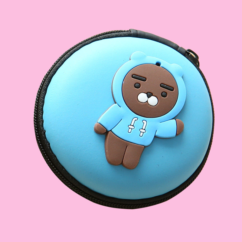 Vente directe nouveau mignon zéro portefeuille dessin animé écouteur collecteur chargeur boîte pièce de monnaie sac à main en gros 
