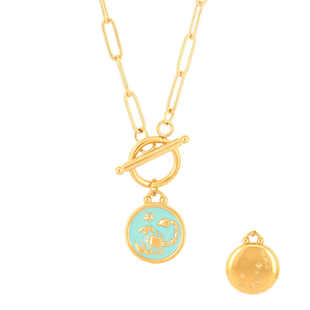 Blue 12 Twelve Constellations Necklace Constellation Clavicle