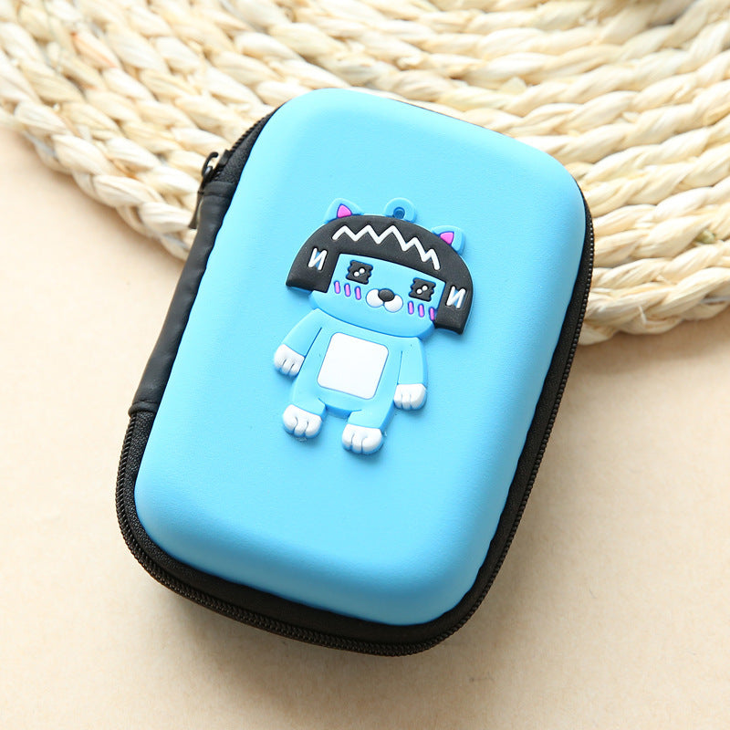 Vente directe nouveau mignon zéro portefeuille dessin animé écouteur collecteur chargeur boîte pièce de monnaie sac à main en gros 