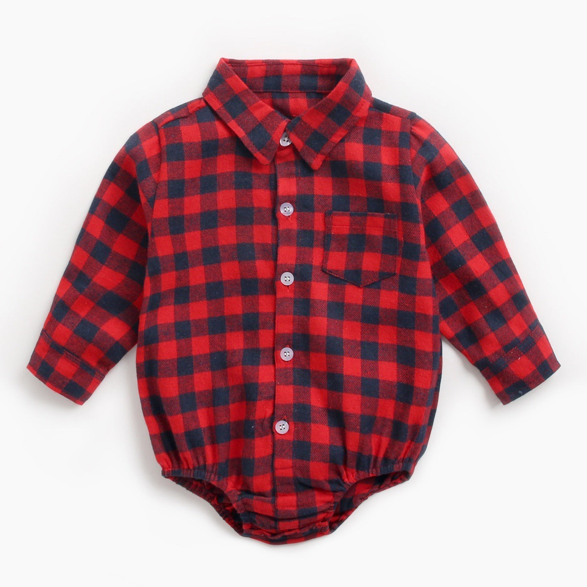 Ropa infantil Otoño e Invierno Plaid Baby Boy Romper 
