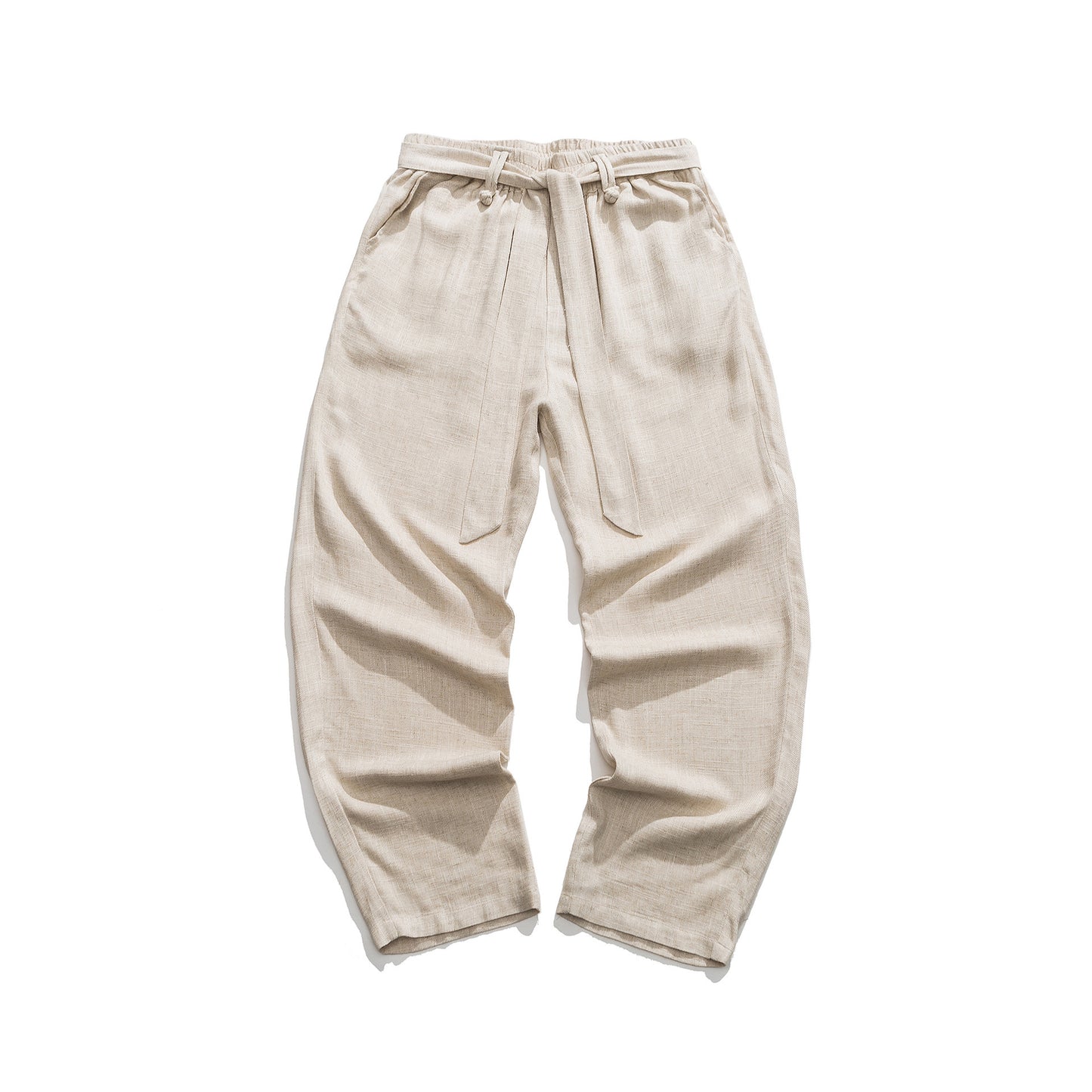 Chinese Style Summer Men's Vintage Belt Casual Pants