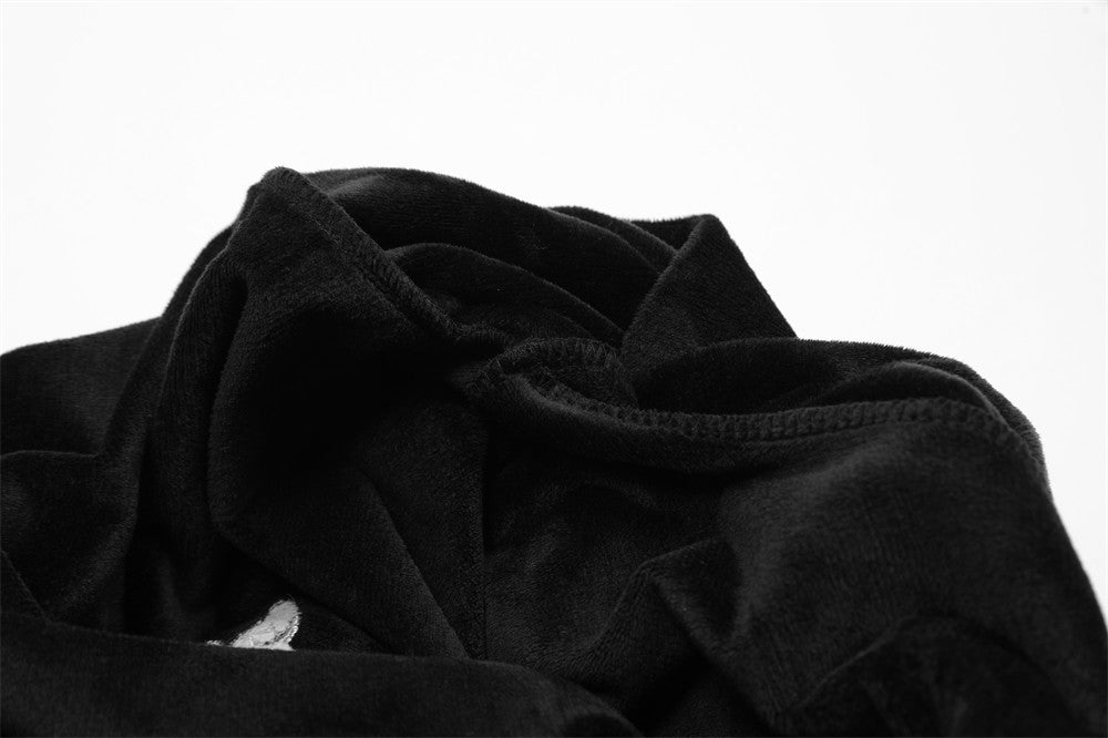 Ribbon Contrast Color Fleece-lined Pants Men's Warm