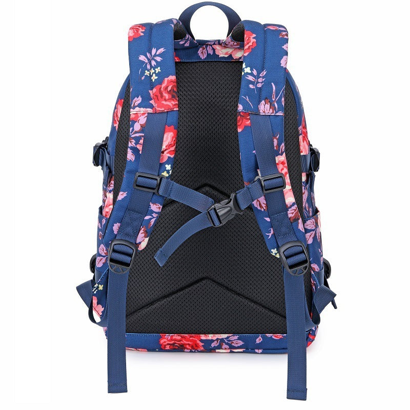 Women's Fashion Thermal Transfer Flower Multi-functional Backpack