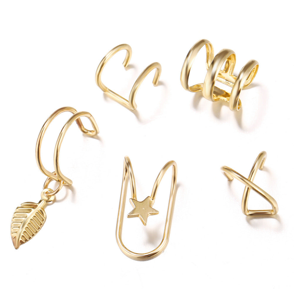 Ensemble créatif simple de cinq clips d'oreille non percés