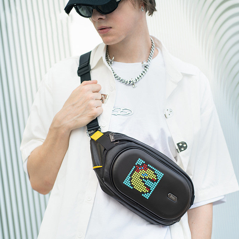 Bolso bandolera Pixel con un solo hombro para ciclismo con LED para hombre
